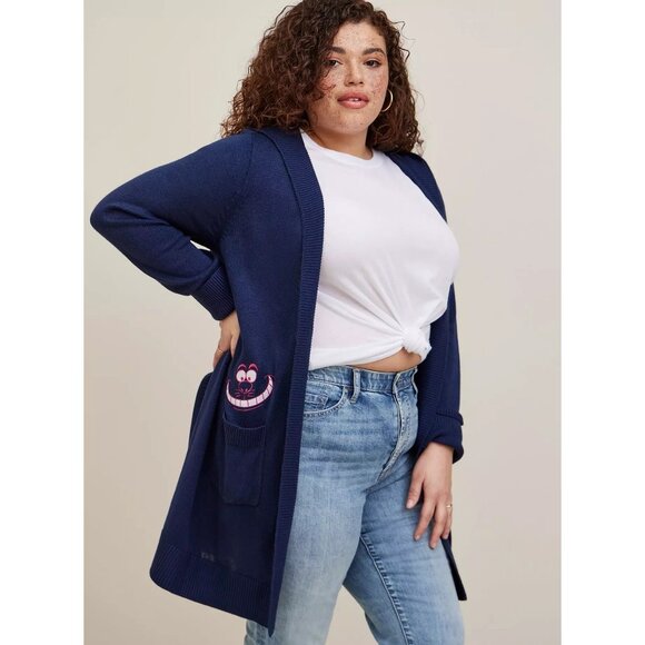 Torrid Disney Alice In Wonderland Cardigan With Hood Sweater - Picture 2 of 10